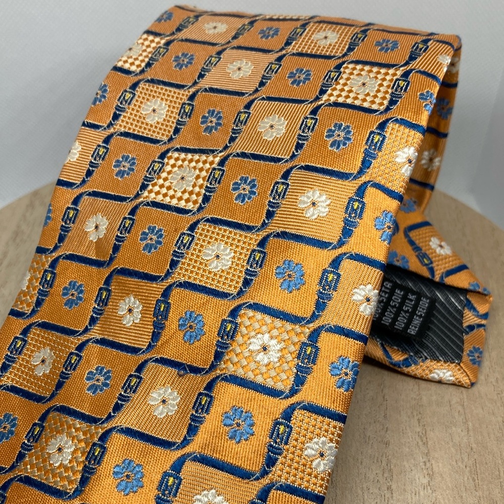 Iceberg Orange and Blue Patterned Tie